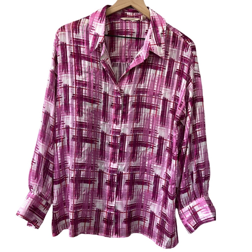 Soft Surroundings Button Down Sheer Shirt Medium - image 2